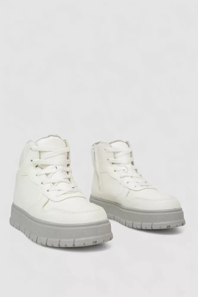 Купити Черевики жіночі зимові на хутрі, колір біло-сірий, 248RMB11 - Фото №3