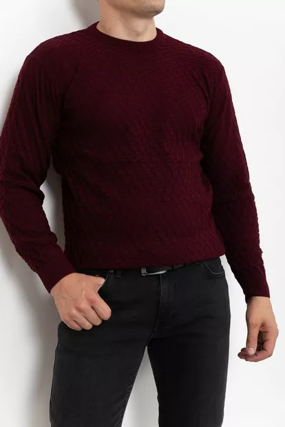 Свитер мужской, цвет бордовый, 161R807
