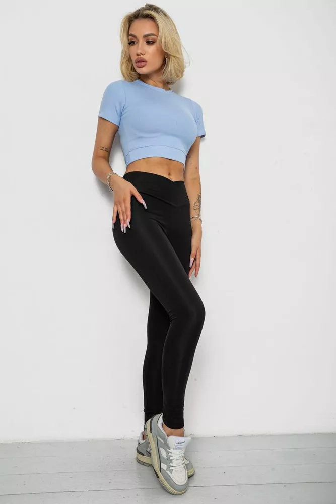 Купить Футболка - топ женская в рубчик  -уценка, цвет голубой, 238R58210-U-15 оптом - Фото №2