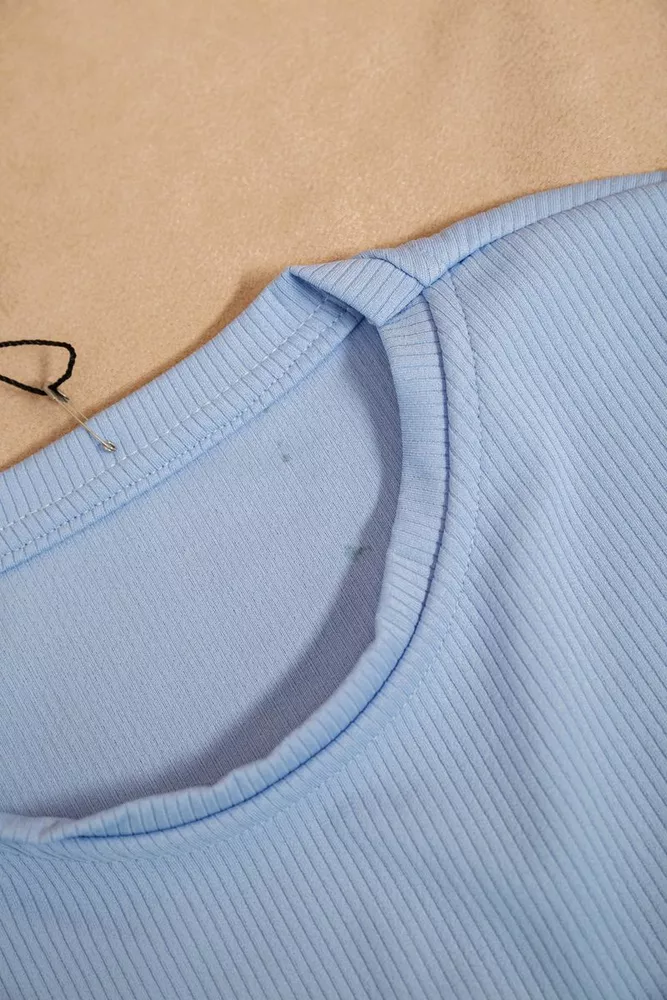 Купить Футболка - топ женская в рубчик  -уценка, цвет голубой, 238R58210-U-15 оптом - Фото №6