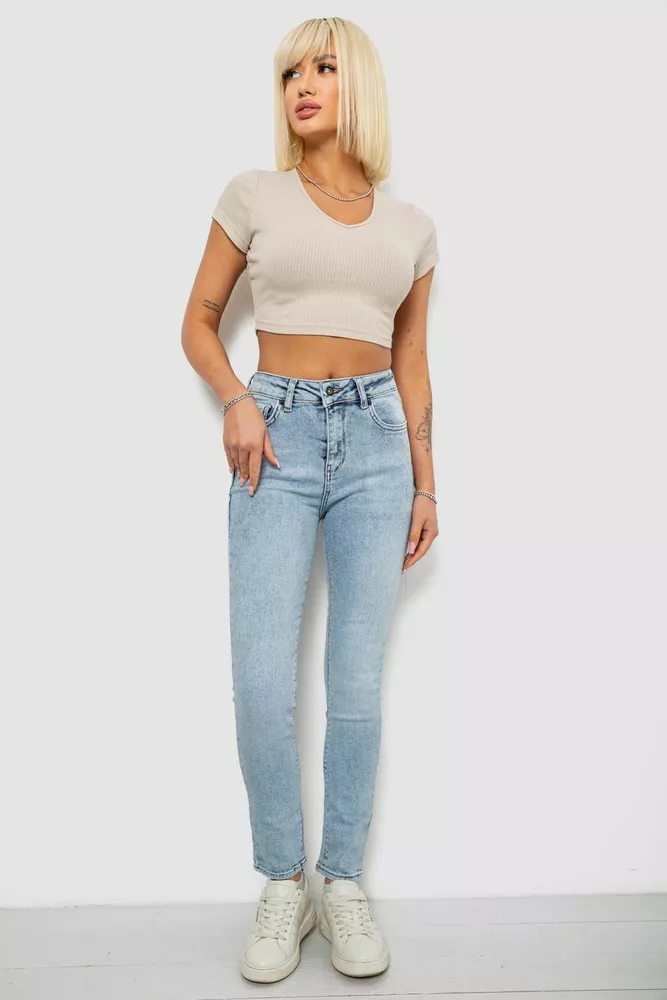 Купить Джинсы женские Amerikan, цвет голубой, 244R00156 - Фото №2