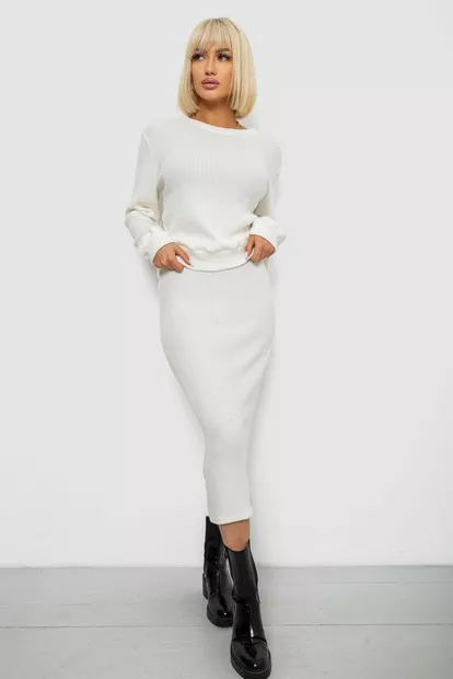 Костюм женский повседневный  -уценка, цвет молочный, 257R130-U