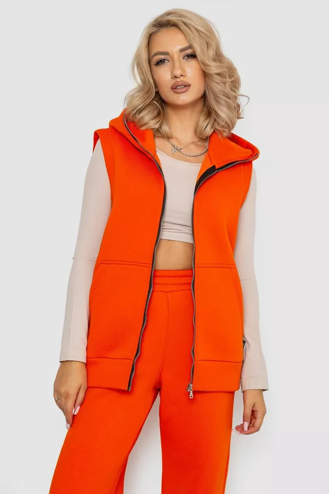 Купити Костюм жіночий на флісі тринитка  -уцінка, колір помаранчевий, 102R7725-U-1 оптом - Фото №2