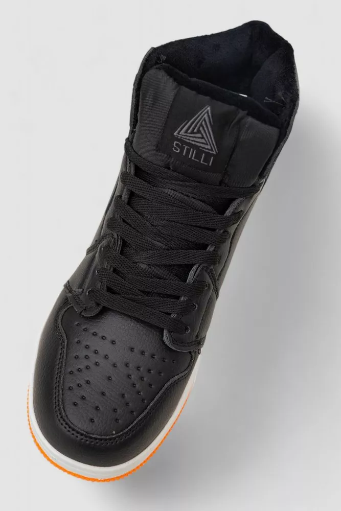 Купить Кроссовки мужские зимние на меху  -уценка, цвет черно-оранжевый, 248RH1010-U-7 - Фото №2