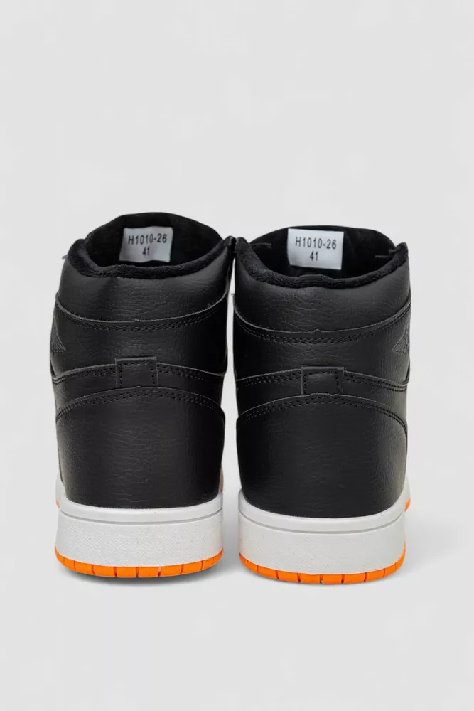 Купить Кроссовки мужские зимние на меху  -уценка, цвет черно-оранжевый, 248RH1010-U-7 - Фото №4