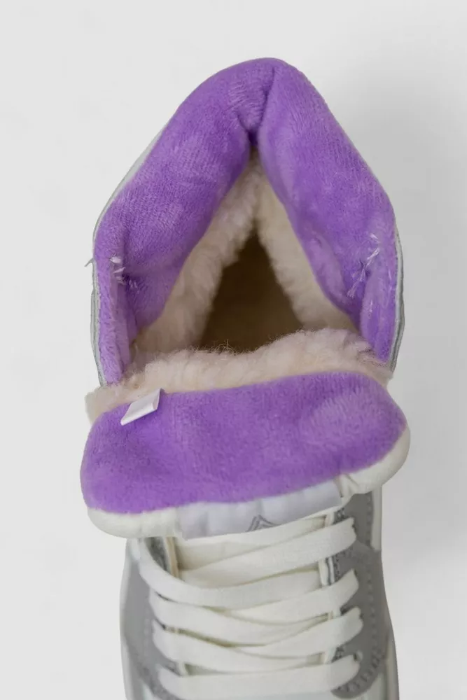 Купити Кросівки жіночі зимові на хутрі  -уцінка, колір біло-бузковий, 248RHB470-U-1 оптом - Фото №6