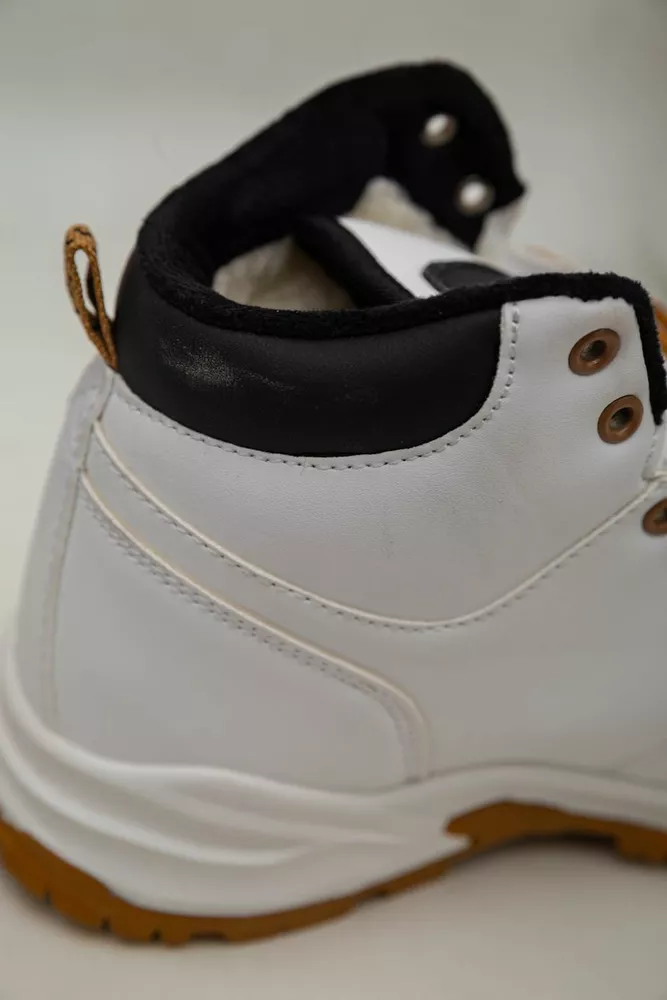 Купити Кросівки чоловічі зимові на хутрі  -уцінка, колір біло-жовтий, 248RH770-U-1 оптом - Фото №8