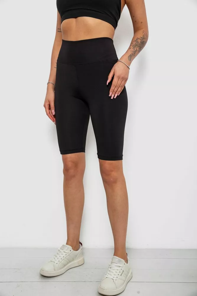 Купити Велотреки жіночі однотонні, колір чорний, 214R922 оптом - Фото №3