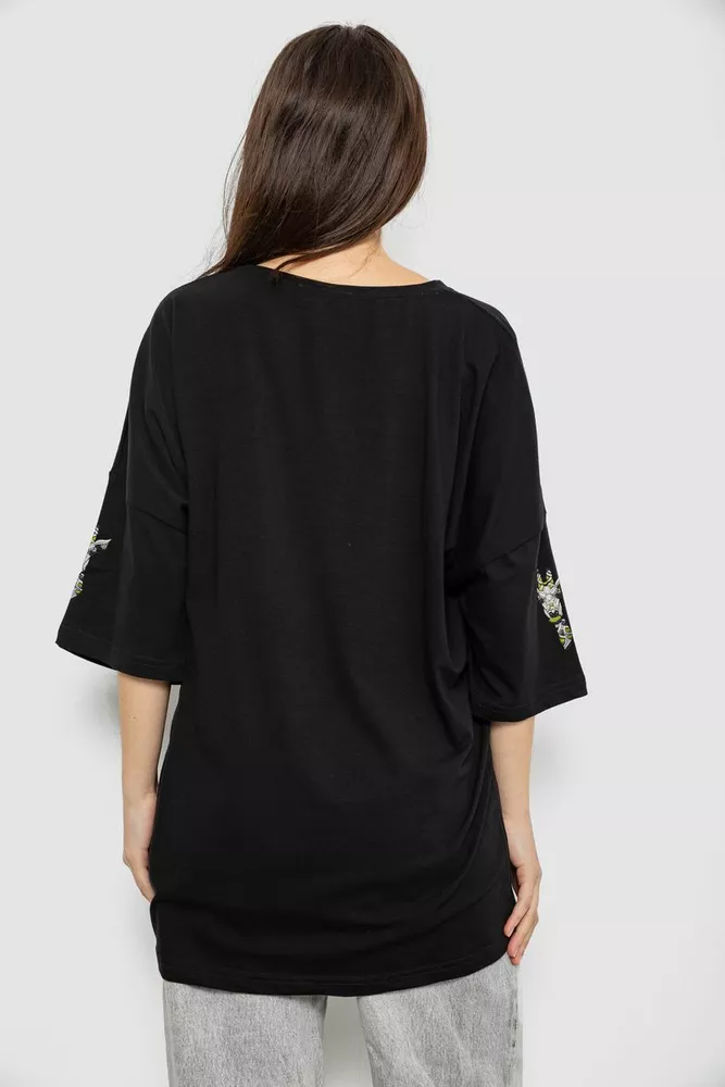 Купить Футболка женская с принтом, цвет черный, 244R2012 - Фото №4