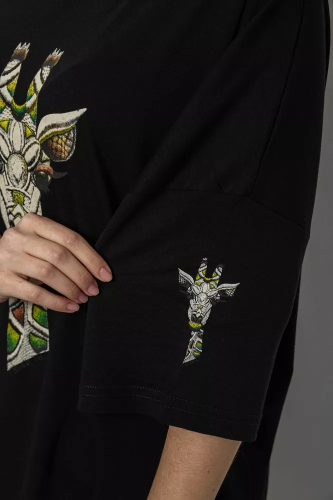 Купить Футболка женская с принтом, цвет черный, 244R2012 - Фото №5