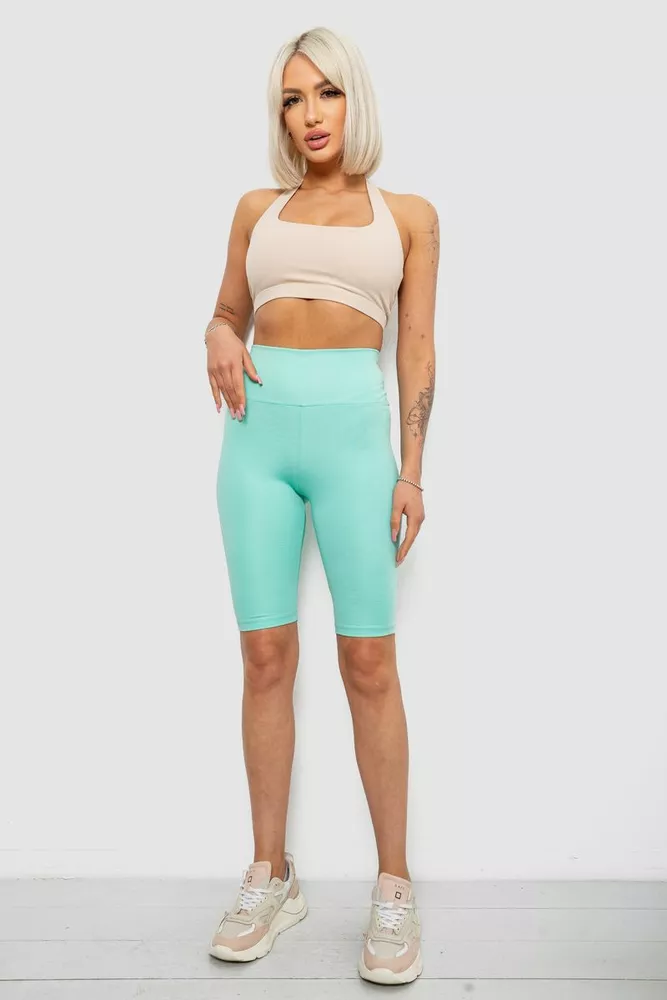 Купити Велотреки жіночі однотонні, колір м'ятний, 214R922 оптом - Фото №2