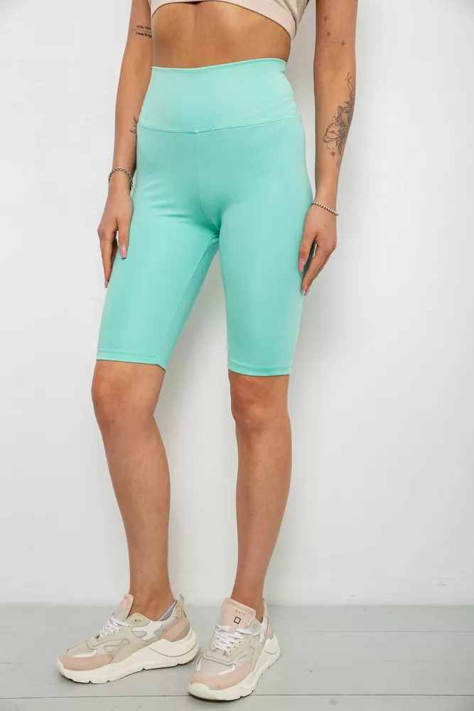 Купити Велотреки жіночі однотонні, колір м'ятний, 214R922 оптом - Фото №3