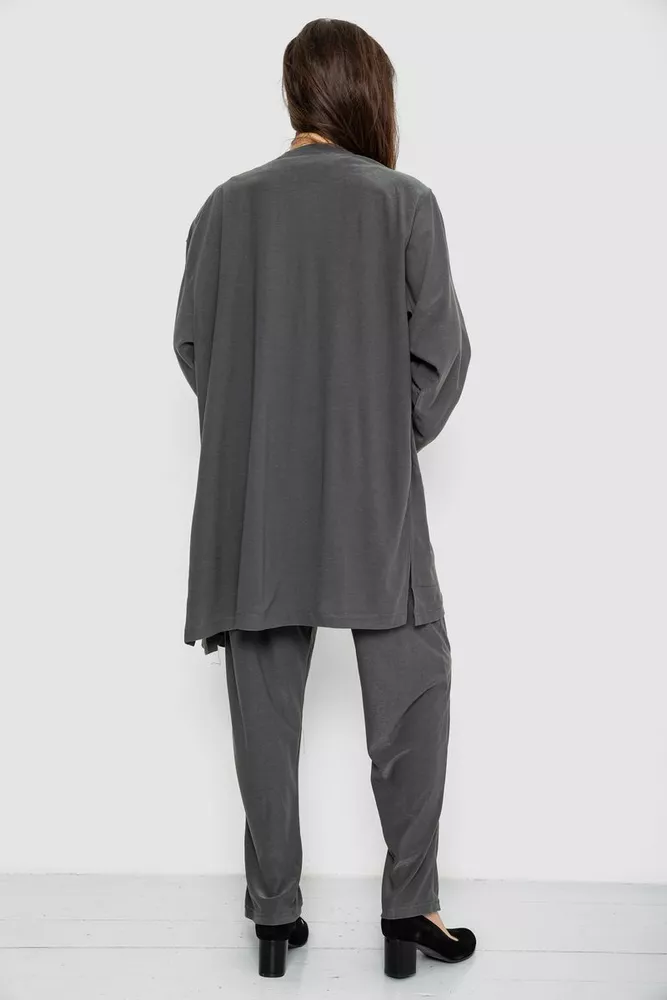 Купити Костюм жіночий трійка класичний  -уцінка, колір хакі, 167R0120-U - Фото №5