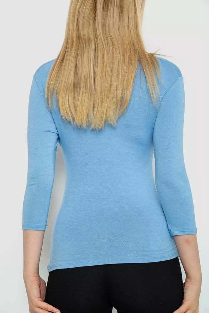 Купити Жіночий лонгслів укорочений з рукавом 3/4, колір джинс, 186R508 - Фото №4