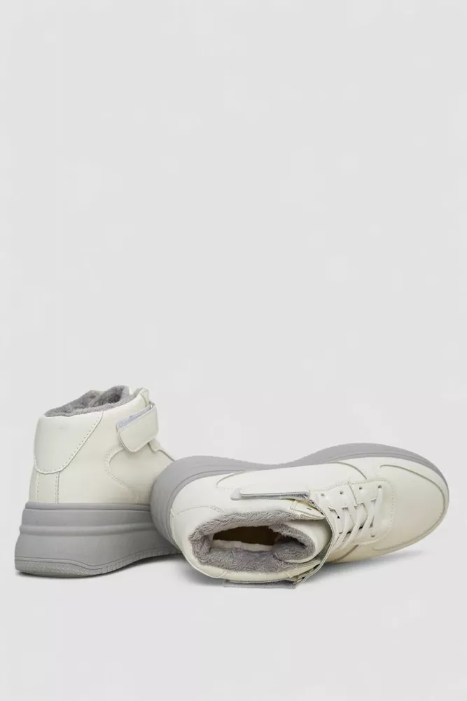 Купити Кросівки жіночі зимові на хутрі  -уцінка, колір біло-сірий, 248RAM02-7-U - Фото №5