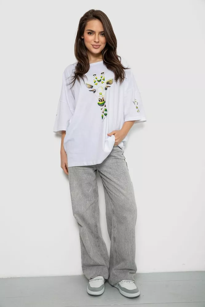 Купить Футболка женская с принтом, цвет белый, 244R2012 - Фото №2