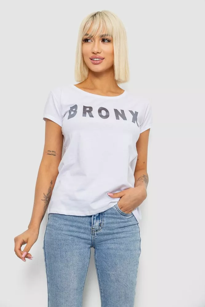 Купить Футболка женская с принтом, цвет белый, 244R2038 - Фото №1