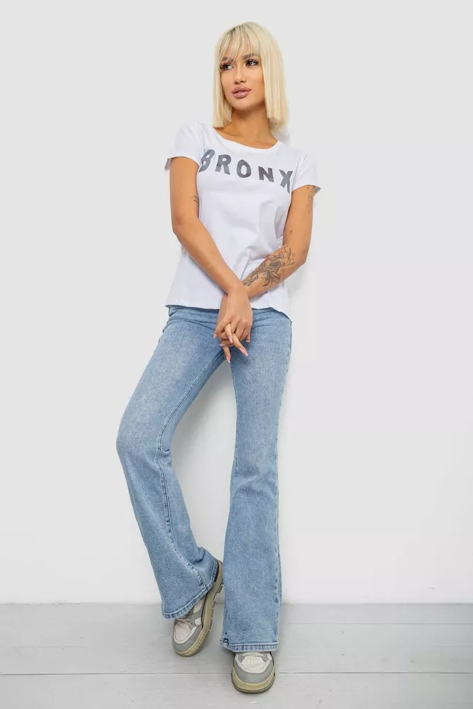 Купить Футболка женская с принтом, цвет белый, 244R2038 - Фото №2