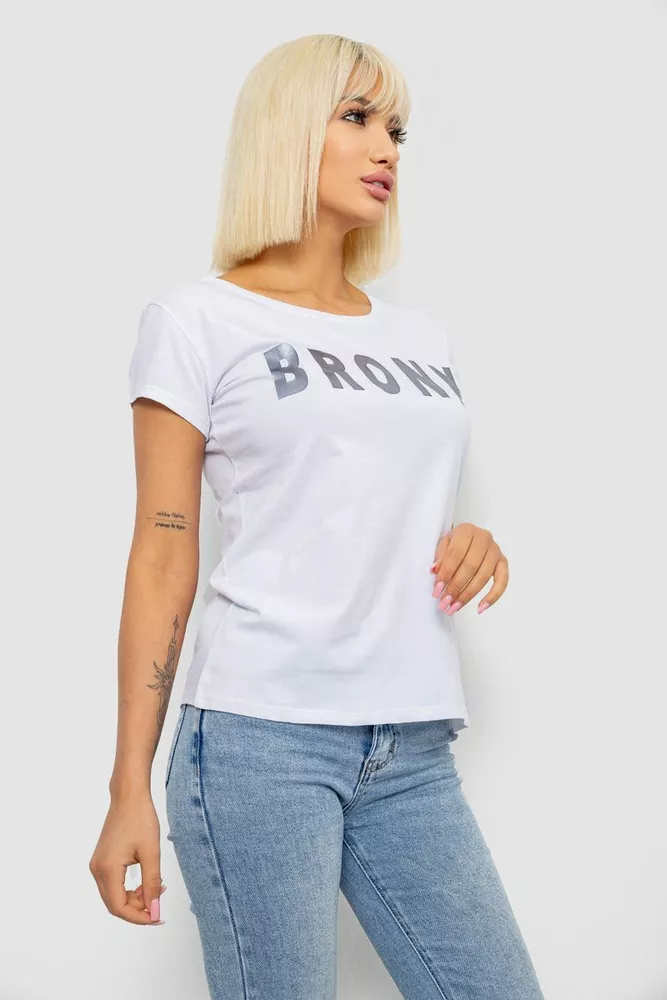 Купить Футболка женская с принтом, цвет белый, 244R2038 - Фото №3