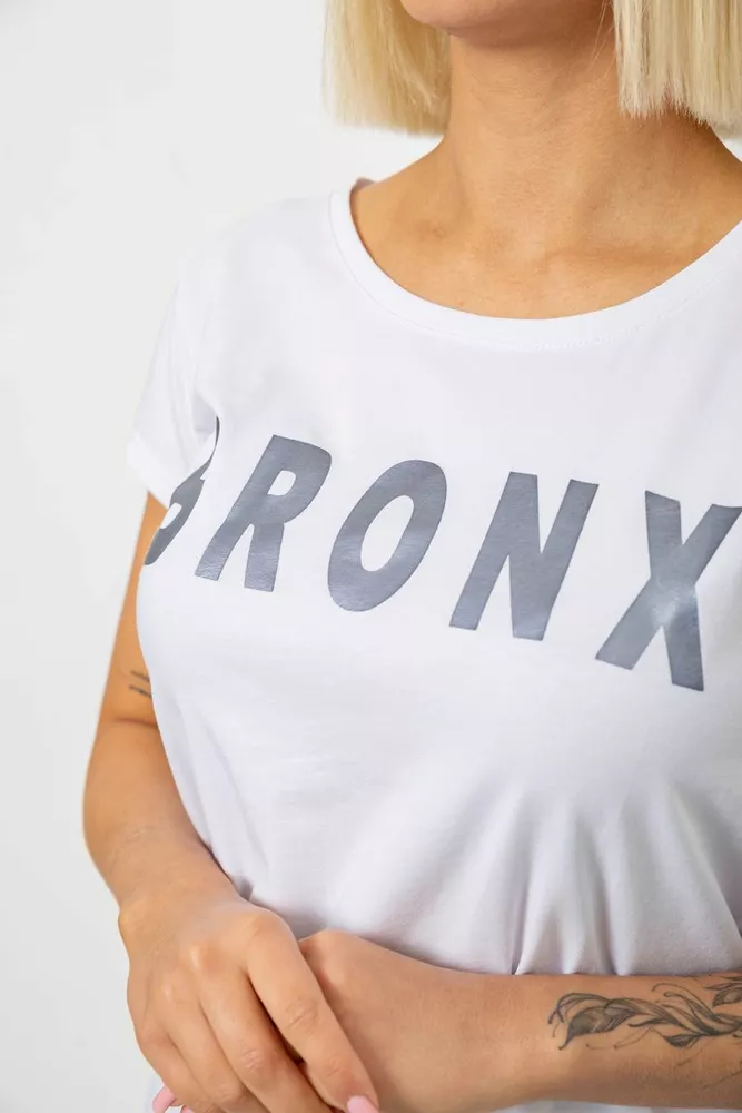 Купить Футболка женская с принтом, цвет белый, 244R2038 - Фото №5