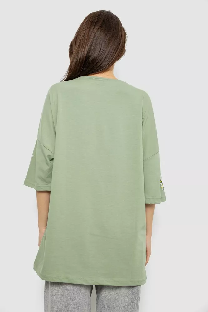 Купити Футболка жіноча з принтом, колір оливковий, 244R2012 - Фото №4