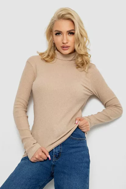 Гольф женский в рубчик, цвет бежевый, 238R505