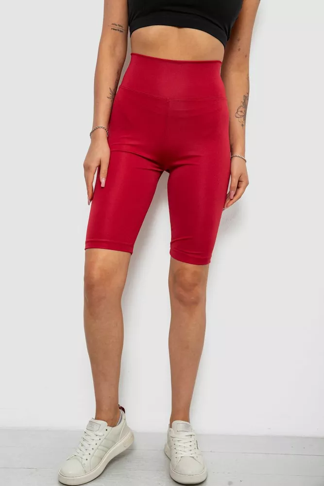 Купити Велотреки жіночі однотонні, колір бордовий, 214R922 - Фото №1