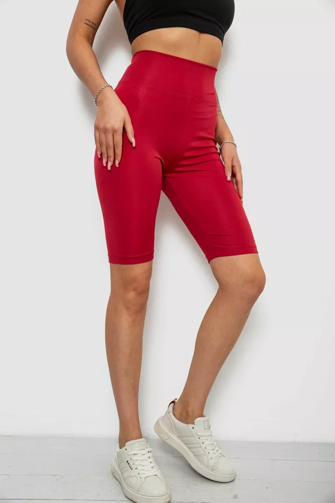 Купити Велотреки жіночі однотонні, колір бордовий, 214R922 - Фото №3