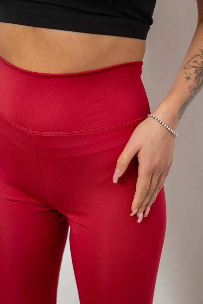 Купити Велотреки жіночі однотонні, колір бордовий, 214R922 - Фото №5