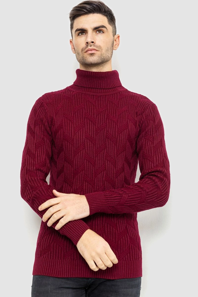 Купить Свитер мужской, цвет бордовый, 161R1034 оптом - Фото №1