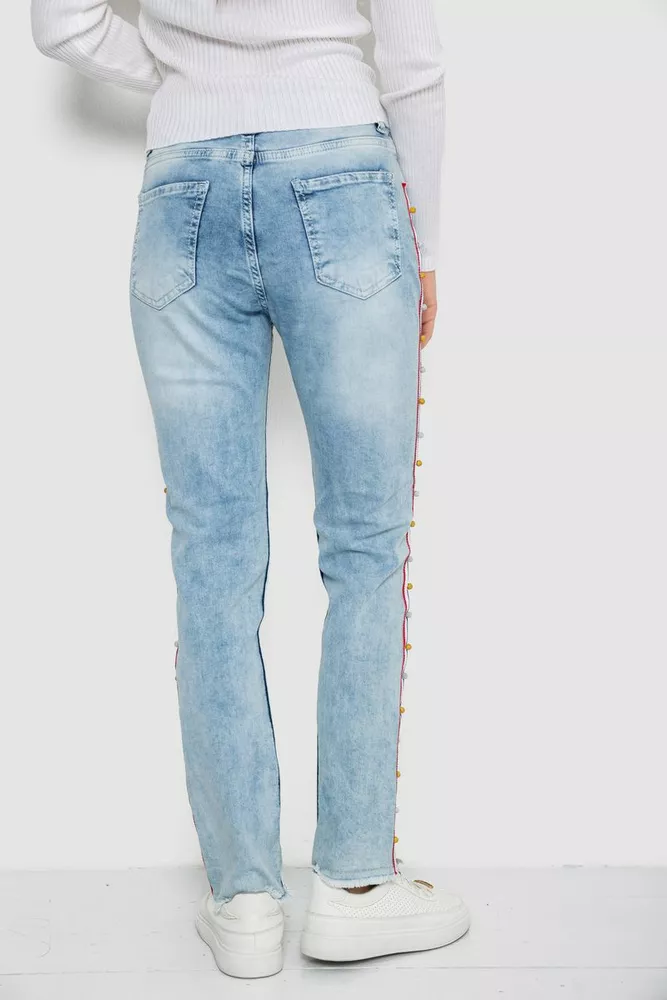 Купити Джинси жіночі з лампасами  -уцінка, колір блакитний, 247R1547-U-7 - Фото №4