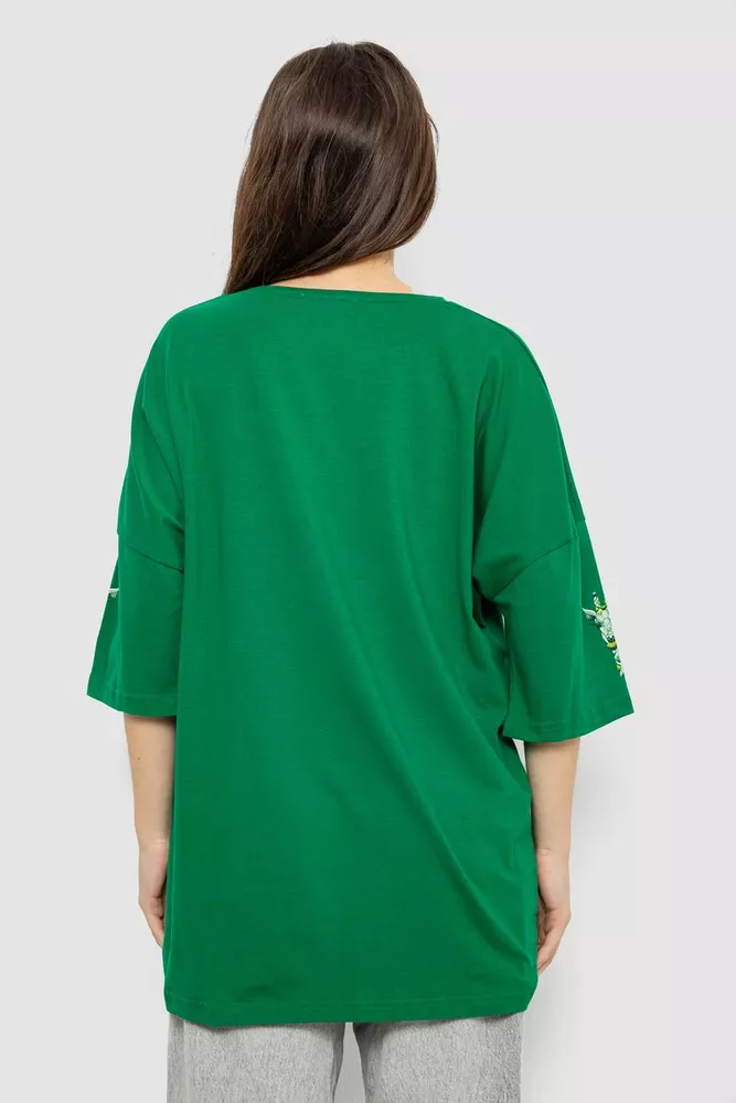 Купить Футболка женская с принтом, цвет зеленый, 244R2012 - Фото №4