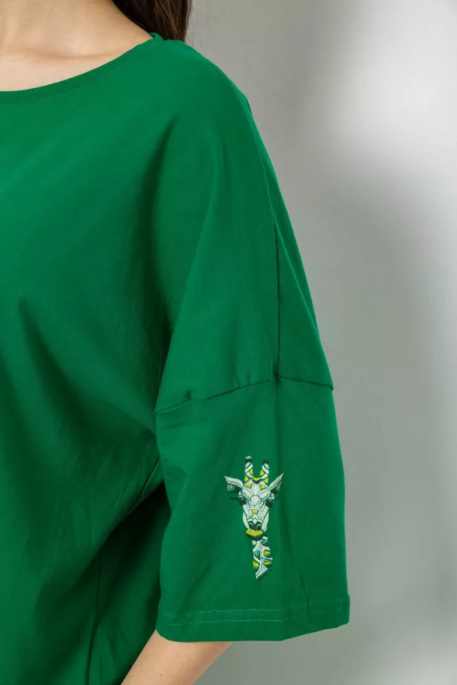 Купить Футболка женская с принтом, цвет зеленый, 244R2012 - Фото №5