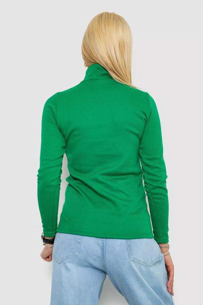 Купить Гольф женский на флисе в рубчик  -уценка, цвет зеленый, 238R329-U-1 - Фото №4