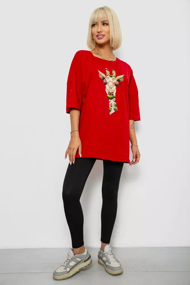 Купити Футболка жіноча з принтом, колір червоний, 244R2012 - Фото №2