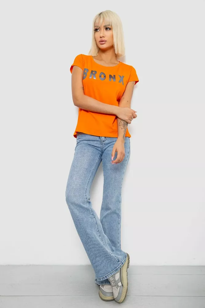 Купить Футболка женская с принтом, цвет оранжевый, 244R2038 - Фото №2