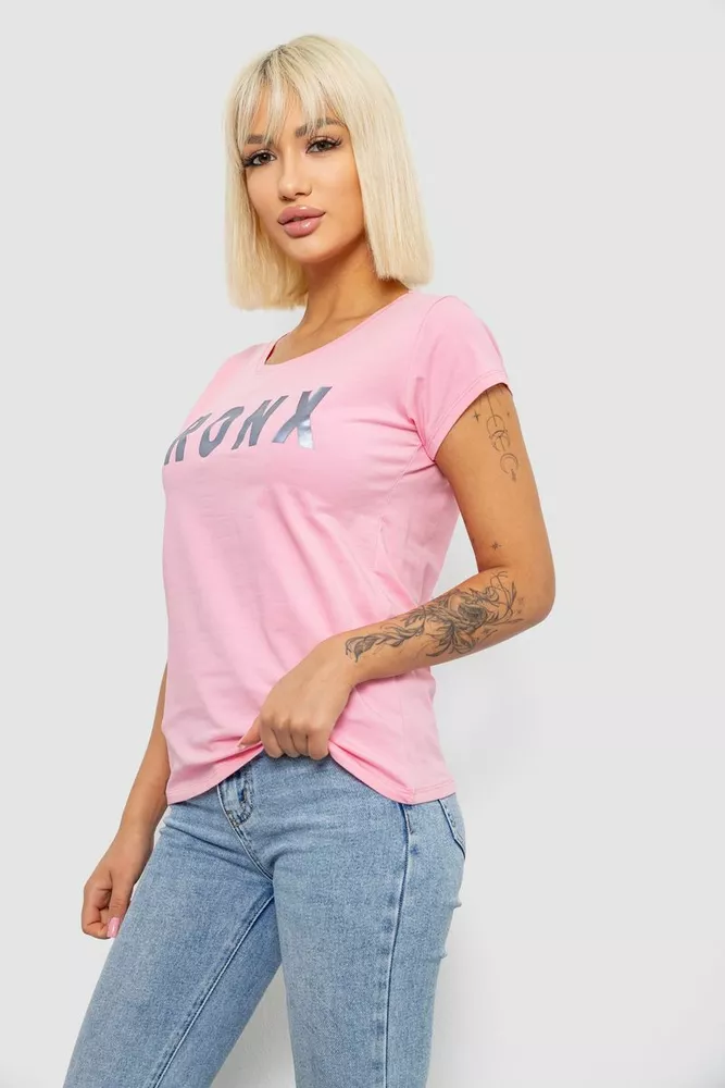 Купить Футболка женская с принтом, цвет розовый, 244R2038 - Фото №3