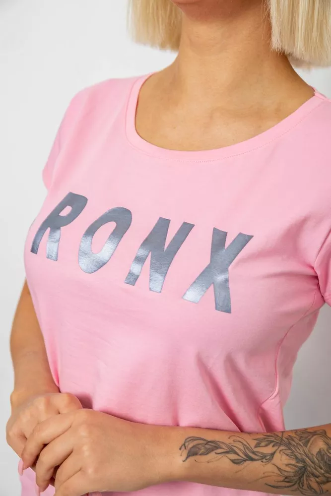 Купить Футболка женская с принтом, цвет розовый, 244R2038 - Фото №5