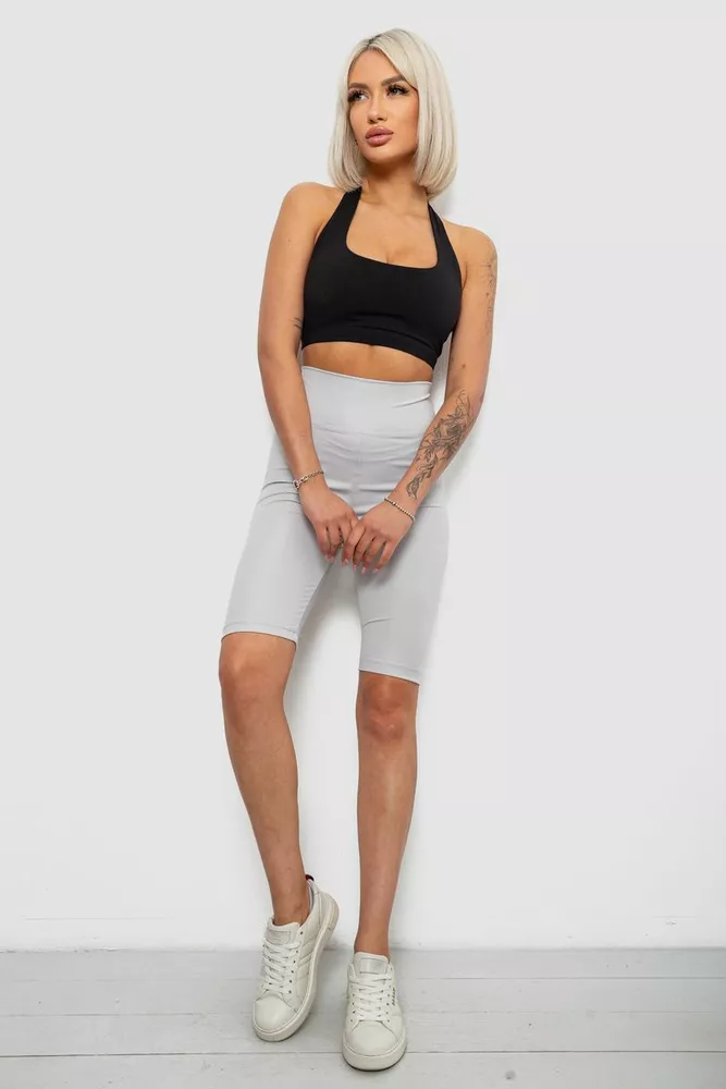 Купити Велотреки жіночі однотонні, колір сірий, 214R922 - Фото №2