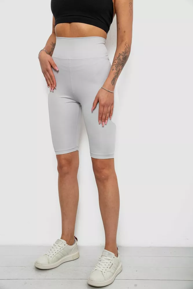 Купити Велотреки жіночі однотонні, колір сірий, 214R922 - Фото №3