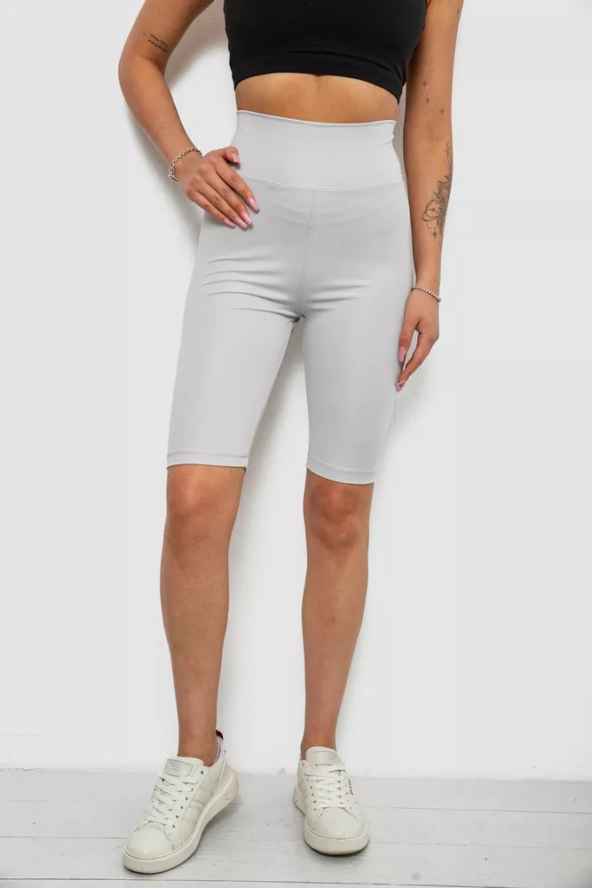 Купити Велотреки жіночі однотонні, колір сірий, 214R922 - Фото №1