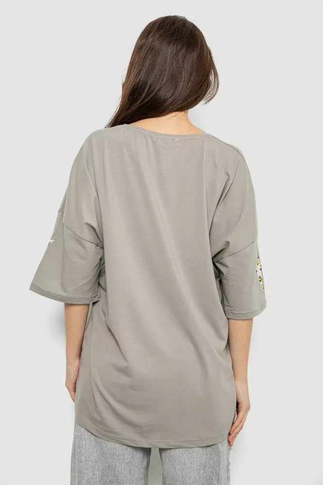 Купить Футболка женская с принтом, цвет серый, 244R2012 - Фото №4