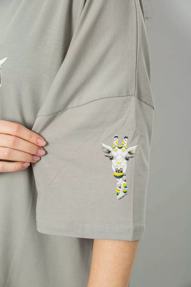 Купить Футболка женская с принтом, цвет серый, 244R2012 - Фото №5