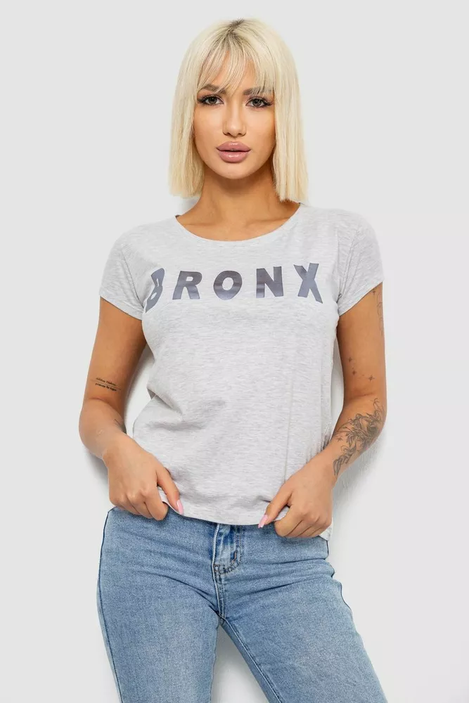 Купить Футболка женская с принтом, цвет серый, 244R2038 - Фото №1