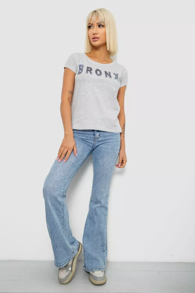 Купить Футболка женская с принтом, цвет серый, 244R2038 - Фото №2