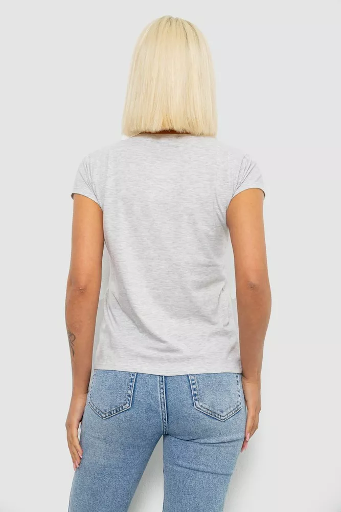 Купить Футболка женская с принтом, цвет серый, 244R2038 - Фото №4
