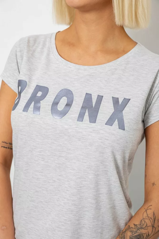 Купить Футболка женская с принтом, цвет серый, 244R2038 - Фото №5