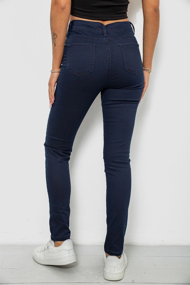 Купить Джинсы женские однотонные Skinny, цвет синий, 244R253-10 - Фото №4