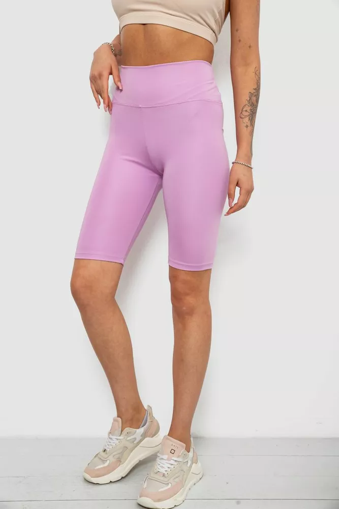 Купити Велотреки жіночі однотонні, колір бузковий, 214R922 оптом - Фото №3