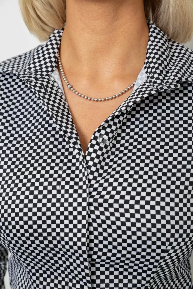 Купить Рубашка классическая с принтом, цвет черно-белый, 230R305 - Фото №5